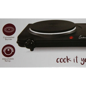 NEW IN BOX Continental Single Concealed Burner 1000 Watts Adjust Temp CE-BU049